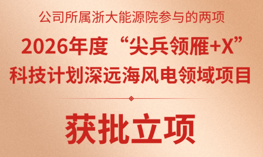 公司所属浙大能源院两项深远海风电项目入选省“尖兵领雁+X”计划